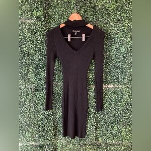 Derek Heart Black Ribbed Long Sleeve Dress